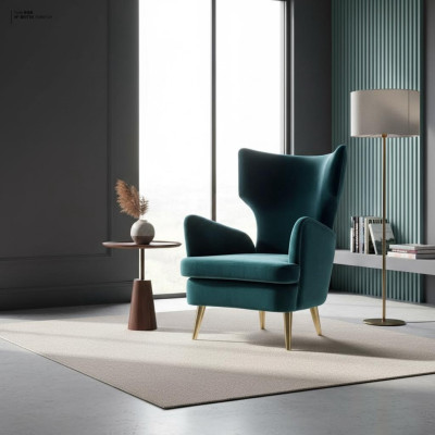 Ohrensessel Fauteuil Clubsessel Cocktailsessel Luxe Stoel Zitkamer Groen