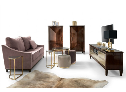 Garnituur woonkamer bank voetenbank kast tv meubel luxe houten bankstellen zithoek set nieuw 7-delig
