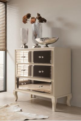 Kast Sideboard Kast Ontwerper Luxe Kasten Laden Modern Beige Ontwerp