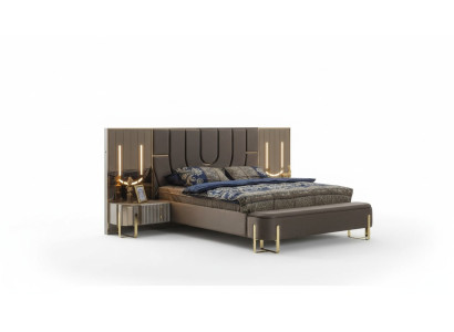 Luxe bed Bedden Modern Tweepersoonsbed Bruin Bedframe Slaapkamer Nieuw