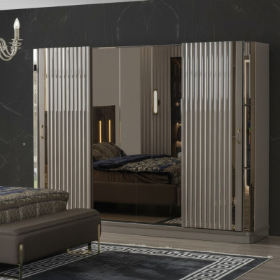 Kledingkast Houten kast Kast Slaapkamer Luxe Kasten Bruin