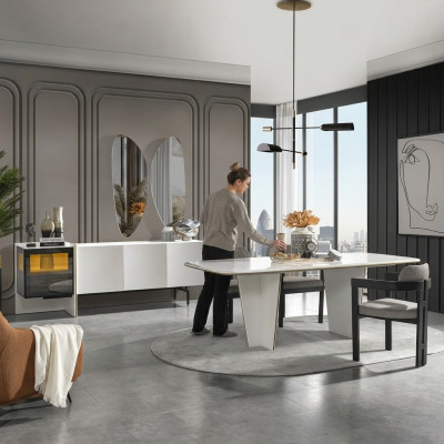 Eettafel Eetkamertafel Eethoek Tafel Hout Modern Wit Eetkamer Luxe