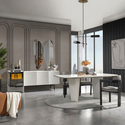 Eettafel Eetkamertafel Eethoek Tafel Hout Modern Wit Eetkamer Luxe