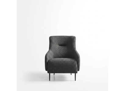 Fauteuil Oorfauteuil Modern Stof Woonkamer Polyester Grijs Design Zit Nieuw