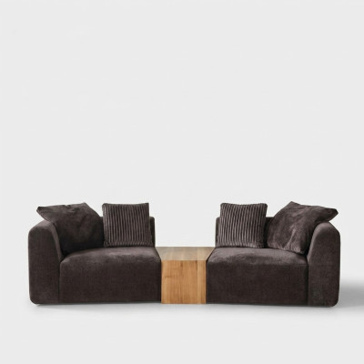 Vierzitsbank 4-zitsbanken Modern Design Stof Polyester Zwart