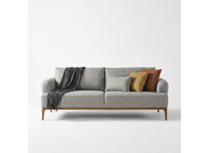 Moderne Driezitsbank 3-zitsbanken Ontwerp Grijs Modern Stof Polyester Nieuw