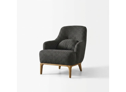 Fauteuil Ohrensessel Modern Stof Woonkamer Polyester Grijs Design Zitplaats