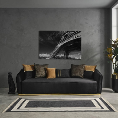 Moderne Design Chesterfield Vierzitsbank 4-zitsbank Stof Polyester Blauw Nieuw