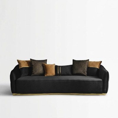 Moderne Design Chesterfield Vierzitsbank 4-zitsbank Stof Polyester Blauw Nieuw
