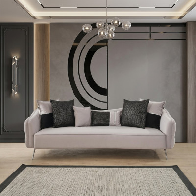 Driesits Chesterfield sofa 3-zitsbanken modern design stof wit