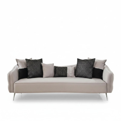 Driesits Chesterfield sofa 3-zitsbanken modern design stof wit