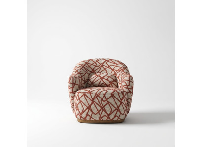 Fauteuil Ohrensessel Modern Stof Woonkamer Polyester Oranje Design