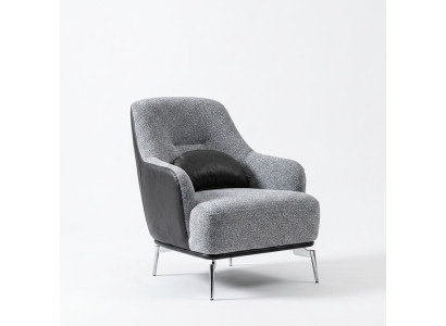 Stoel Oorfauteuil Modern stof Woonkamer Polyester Grijs Design Zitplek