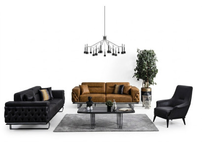 Chesterfield bankstel bankstel 431 zits kunstleer bankstellen zwart  Chesterfield bankstel bankstel 431 zits kunstleren banken zwart