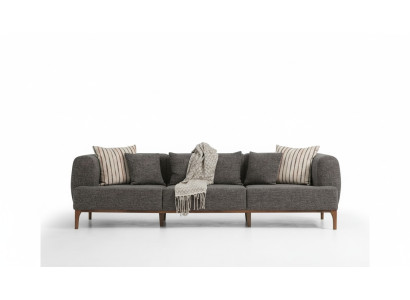Driesitsbank 3-zitsbanken Grijs Stof Woonkamer Luxe Modern Nieuw