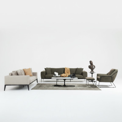 Moderne bankstel Luxe Bankstellen Driezitter Stoel Compleet Set Grijs