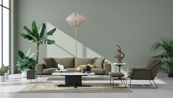 Moderne bankstel driepersoons fauteuil bank stoffen meubelgroep set