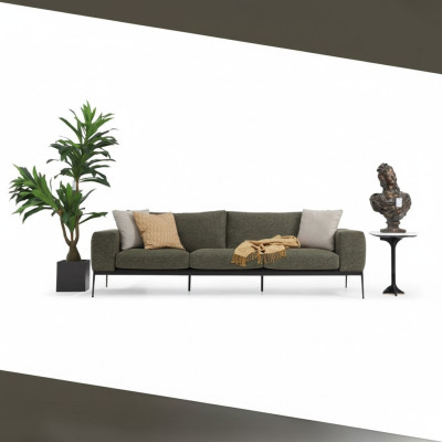 Tweezitsbank 2 zits stof Grijs Modern design Woonkamer Polyester