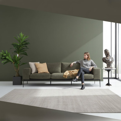 Driedelige bank 3-zits banken Grijs stof Woonkamer Luxe Modern Nieuw