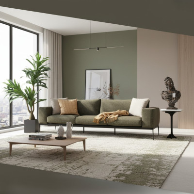 Driedelige bank 3-zits banken Grijs stof Woonkamer Luxe Modern Nieuw