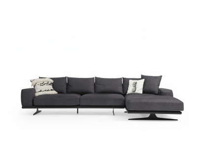 Hoekbank L-vorm Bank Woonkamer Grijs Modern Stof Bankstellen Zitbank Design