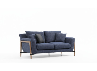 Driepersoonsbank 3-zits Stof Modern Bankstellen Design Woonkamer Blauw.