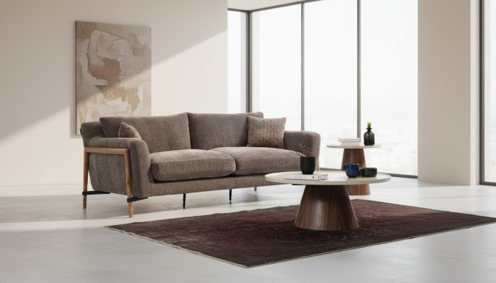 Vierzits bankstel 4-zits stoffen banken Modern design Woonkamer Grijs