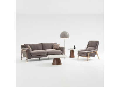 Sofa's Bankstel 3-zits fauteuil Driepersoons stof Woonkamer Grijs