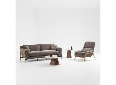 Bankstellen Bankstel 2-zits fauteuil Tweepersoons stof Woonkamer Grijs