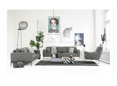 Sofagroep 2-zits bank Moderne stof set grijs groep woonkamer