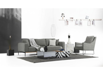 Bankstel 4-zits fauteuil Vierzitter Stoffen bankstellen Modern Design Grijs