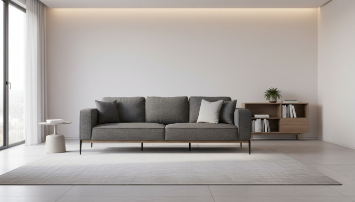 Driepersoonsbank 3-zits Stof Modern Bankstellen Ontwerp Woonkamer Grijs
