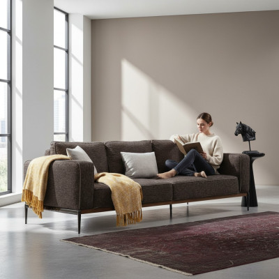 Vierzitsbank 4-zits Stoffen banken Modern design Woonkamer Grijs