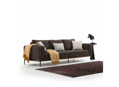Dries-zitsbank 3-zitter Stof Modern Sofa Ontwerp Woonkamer Grijs