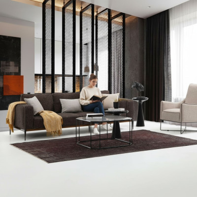 Bankstel 2-zits fauteuil tweezits grijs stof banken modern design