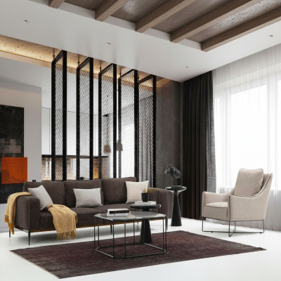 Bankstel 2-zits fauteuil tweezits grijs stof banken modern design