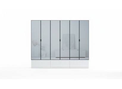 Kledingkast Kast Hout Modern Wit Spiegel Kleding Slaapkamer
