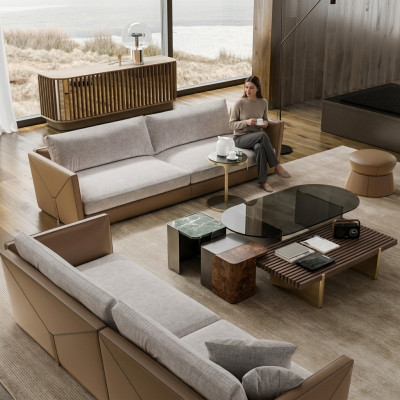 Bankstel 3-zits driepersoons modern stof grijs bank slapen ontwerp woonkamer nieuw