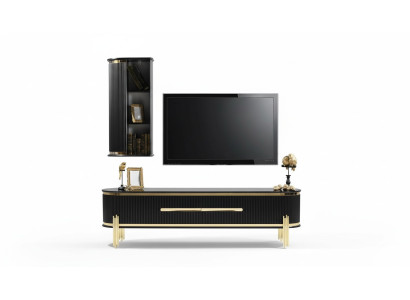 Modern lowboard luxe RTV tv-standaard woonkamermeubilair zwart goud