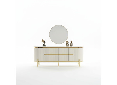 Luxe dressoir commode houten dressoir kast eetkamer modern wit