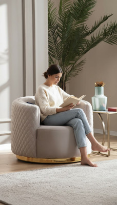 Moderne fauteuil van roestvrij staal oorfauteuil eenzitter woonkamer meubilair