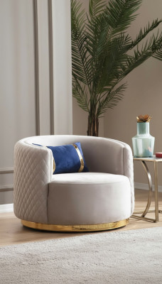 Moderne fauteuil van roestvrij staal oorfauteuil eenzitter woonkamer meubilair