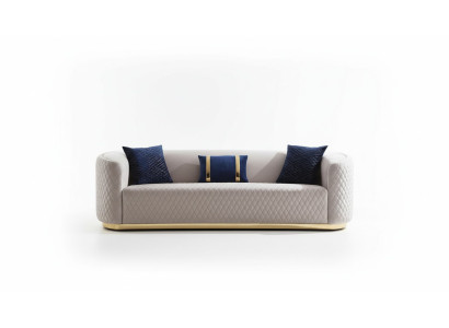 Beige driezits roestvrijstalen meubels luxe bankstellen design woonkamermeubels