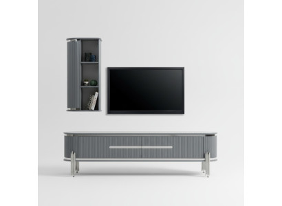 TV-standaard RTV Lowboard planken dressoir tafel Modern Grijs Luxe Nieuw