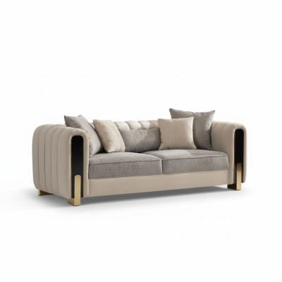 Witte driezits luxe bank Modern roestvrijstalen design Woonkamer meubels