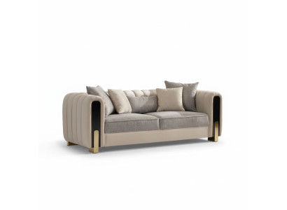 Witte driezits luxe bank Modern roestvrijstalen design Woonkamer meubels
