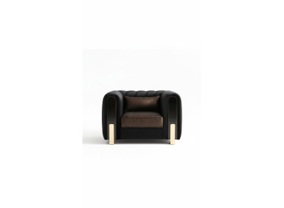Zwarte fauteuil luxe design woonkamerstoel eenzitter modern