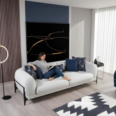 Moderne driezits stoffen meubels woonkamer bank designmeubels banken.