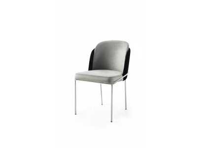 Stoel eetkamerstoel keukenstoel fauteuil luxe grijs modern eetkamer