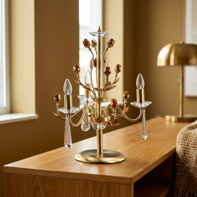 Gouden kristallen tafellamp luxe verlichtingsarmaturen lamp lichtkroonluchter